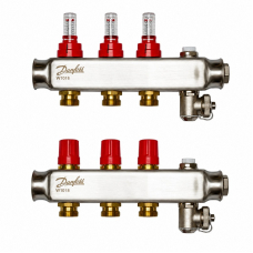 Коллектор Danfoss SSM-F на 3 контура с ротаметрами
