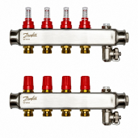 Коллектор Danfoss SSM-F на 4 контура с ротаметрами