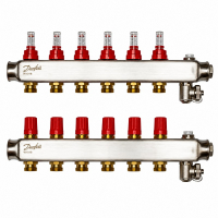 Коллектор Danfoss SSM-F на 6 контуров с ротаметрами