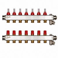 Коллектор Danfoss SSM-F на 7 контуров с ротаметрами