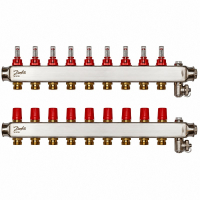 Коллектор Danfoss SSM-F на 9 контуров с ротаметрами