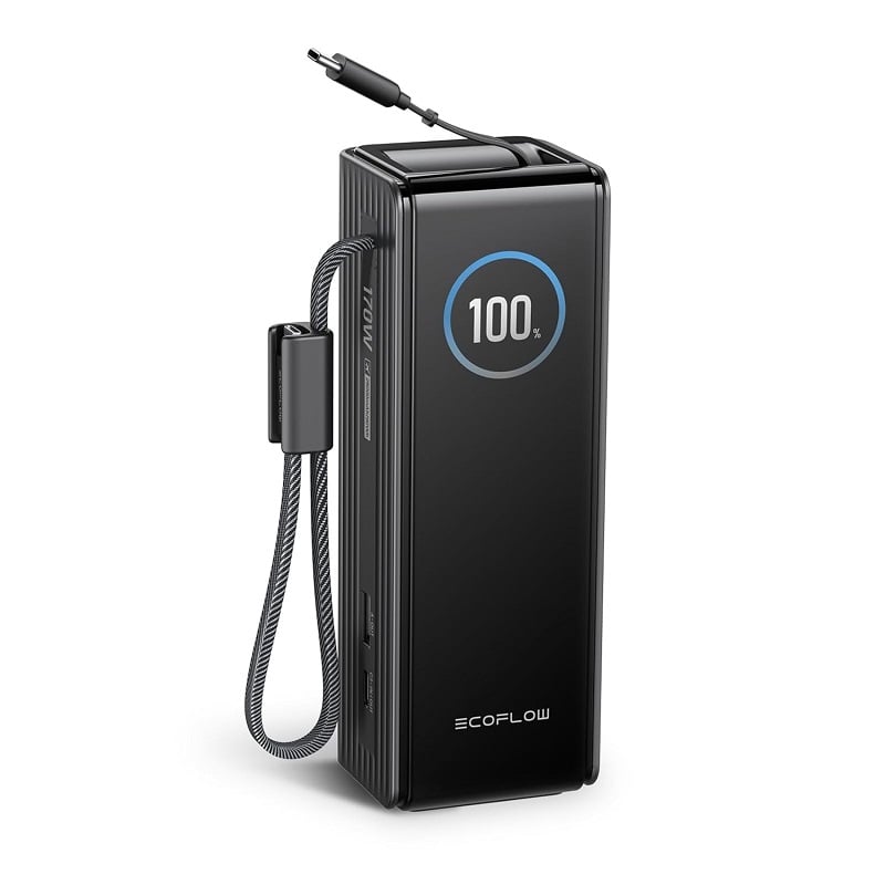 Повербанк EcoFLow RAPID Power Bank з кабелями 25000mAh Чорний фото 3