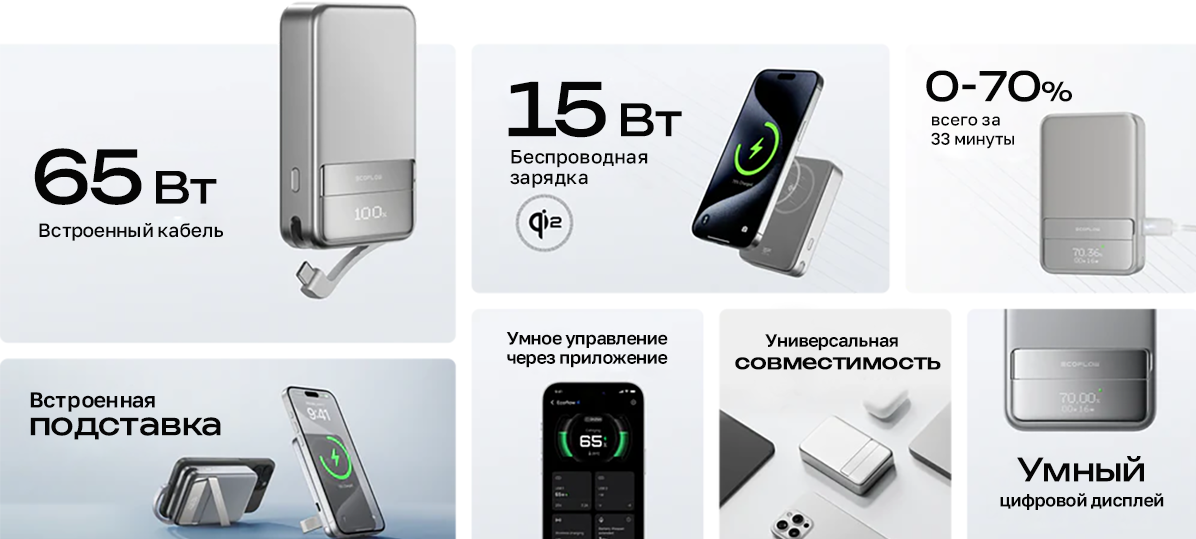 Павербанк EcoFLow RAPID Magnetic Power Bank 10000 Black