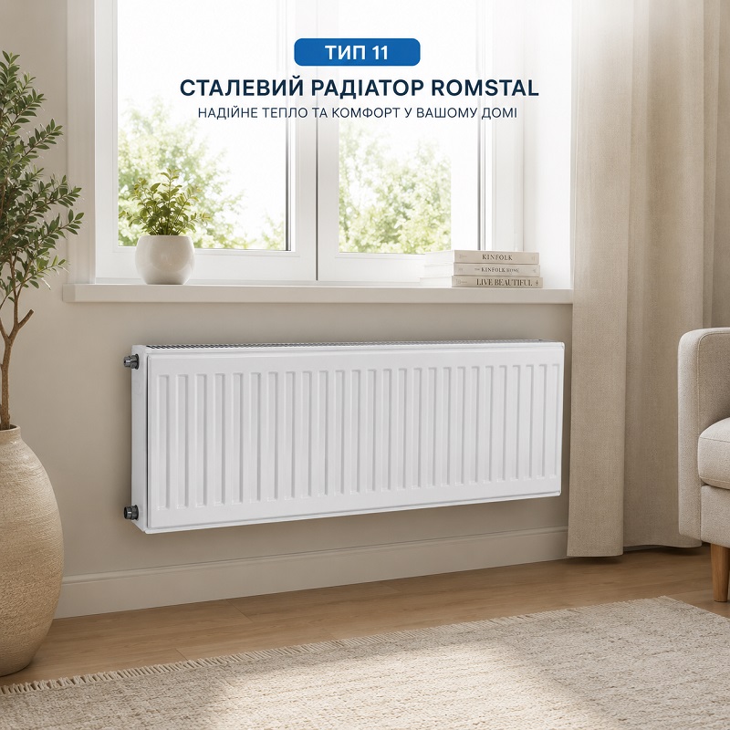 Стальной радиатор Romstal 11 тип 400x2000 мм боковое подключение фото 2