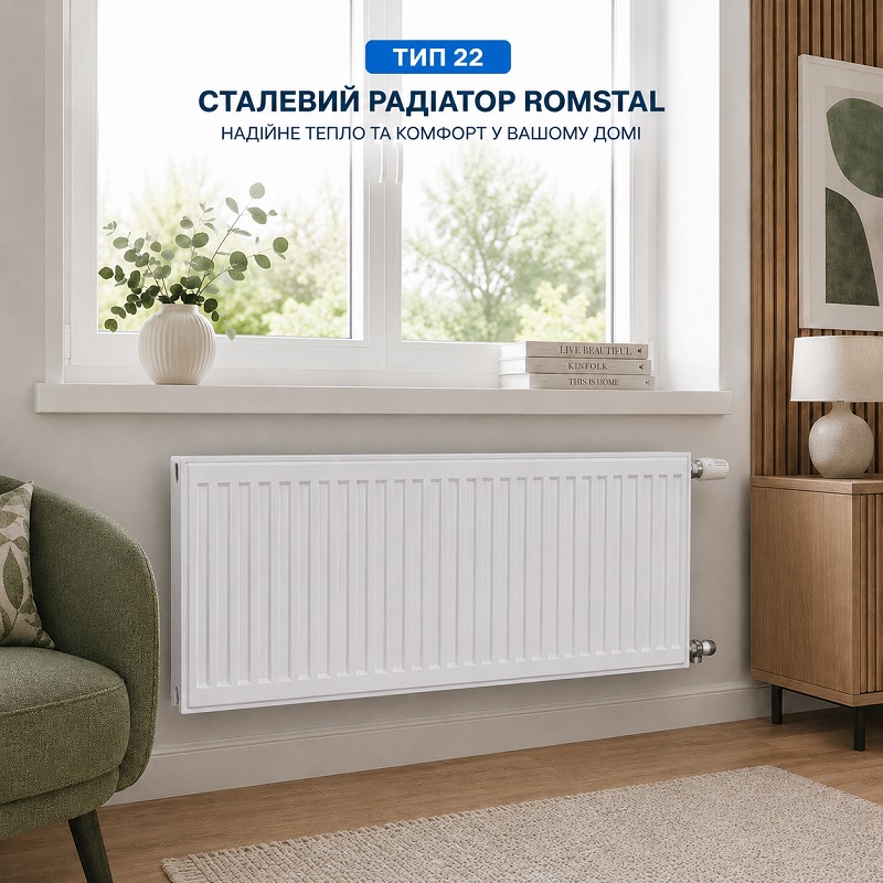 Сталевий радіатор Romstal 22 тип 600x3000 мм бокове підключення фото 2