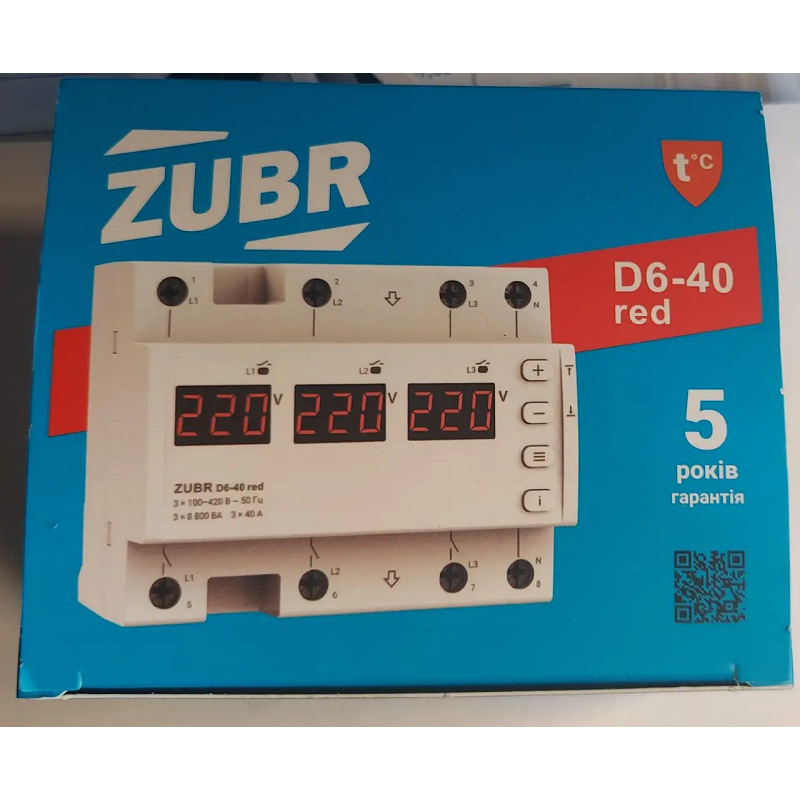 Реле напряжения Zubr D6-40 red фото 8