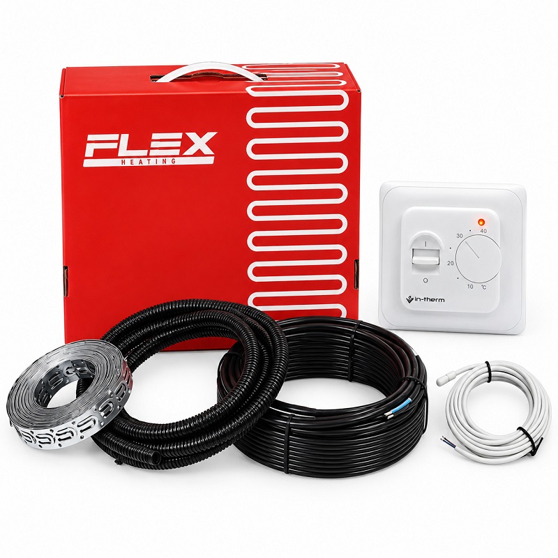 Нагрівальний кабель Flex EHC – 5 м, 88 Вт + механічний терморегулятор фото 1