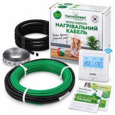 Нагрівальний кабель Thermogreen TGCT20, 35 м, 700 Вт + Wi-Fi терморегулятор In-Therm E51