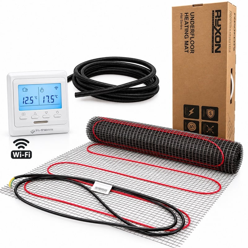 Нагревательный мат Ryxon HM-200 0.5 м² + Wi-Fi терморегулятор In-Therm фото 1