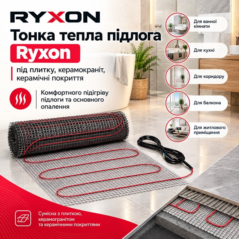 Нагревательный мат Ryxon HM-200 1.5 м² фото 5