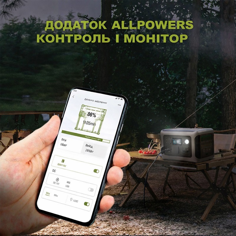 Зарядна станція Allpowers R600, 600 Вт, 299 Вт*г фото 9