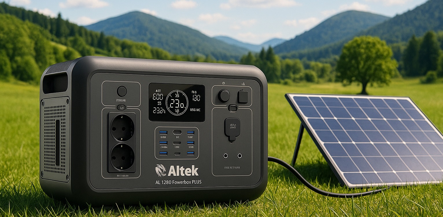 Переносна зарядна станція Altek AL 1200 PowerBox Plus для сонячних панелей Автономна станція електроживлення Altek AL 1200 PowerBox Plus для дому