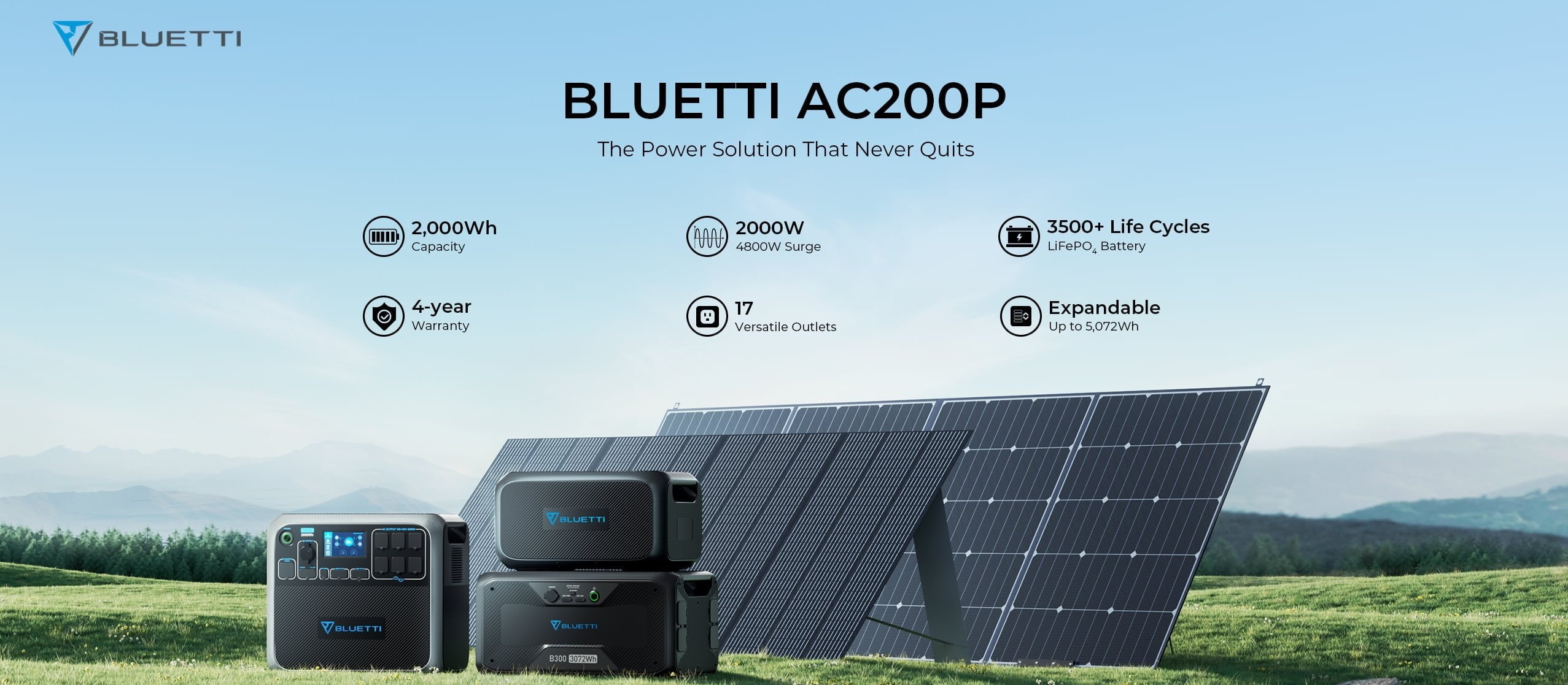 Зарядна станція Bluetti AC200P, 2000 Вт технічні характеристики Зарядна станція Bluetti AC200P, 2000 Вт основні характеристики