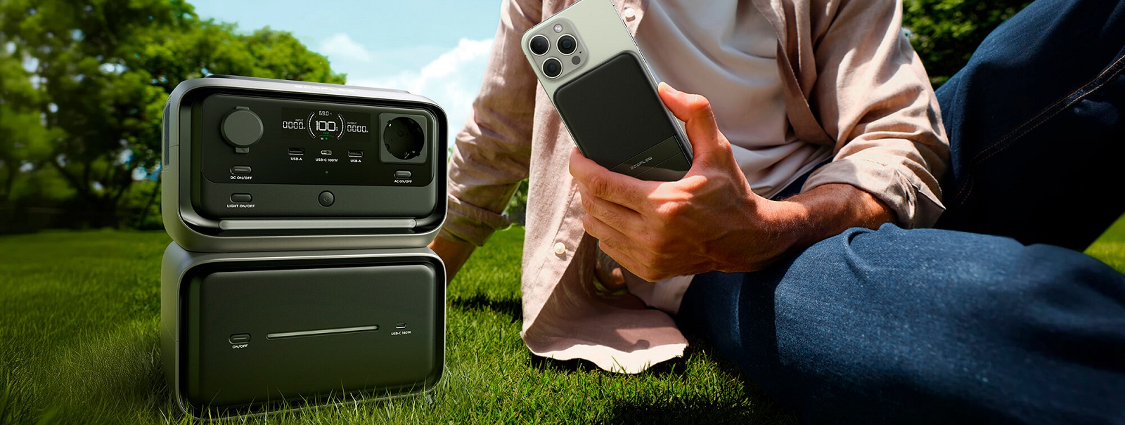 Автономна зарядна батарея EcoFlow RIVER 3 Max Plus Wireless, 600 Вт