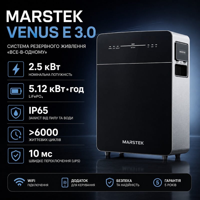 Зарядна станція Marstek Venus E 3.0. 2500 Вт, 5120 Вт*ч фото 2