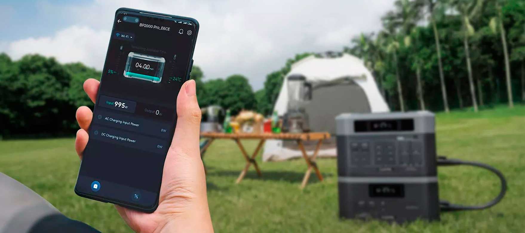 Зарядная станция Oukitel BP2000E Pro, 3600 Вт 2048 Wh с управлением WiFi Зарядная станция Oukitel BP2000E Pro, 3600 Вт 2048 Wh с удаленным управлением