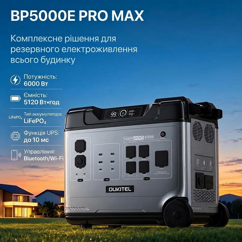 Зарядная станция Oukitel BP5000E Pro Max 6000 Вт, 5120 Вт*ч фото 5