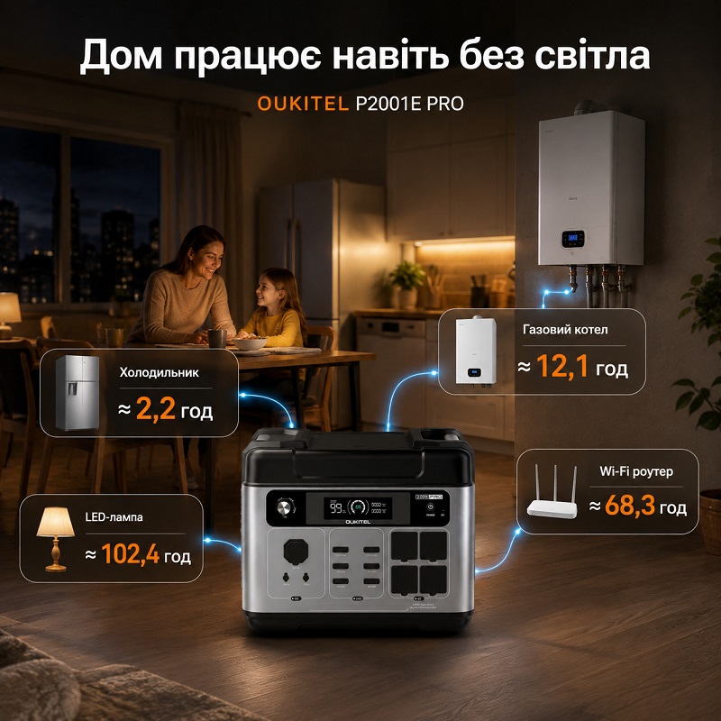 Зарядна станція Oukitel P2001E PRO 3200 Вт, 2048 Вт*г фото 6