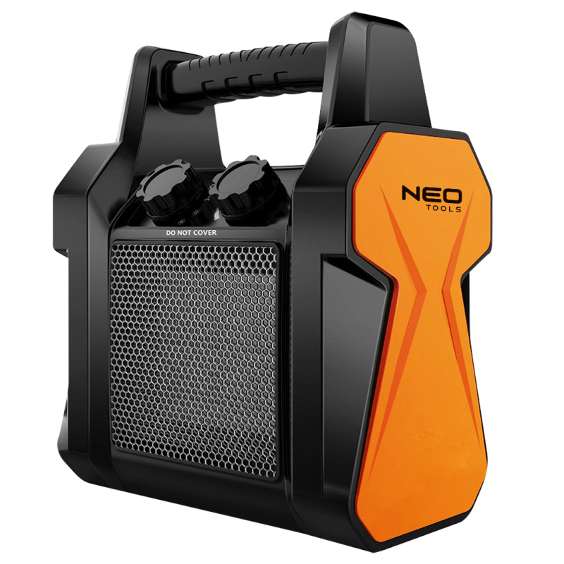 Тепловая пушка электрическая Neo Tools, 2кВт, 20м кв, 139м куб/час, керамический нагрев. элемент (PTC), переносная, черный фото 1