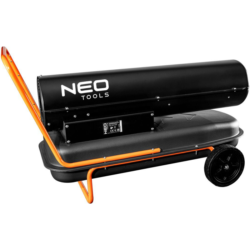 Тепловая пушка дизель/керосин Neo Tools, прямого нагрева, 50кВт, 720м кв, 1100м куб/ч, колеса, IPX4, черный фото 2