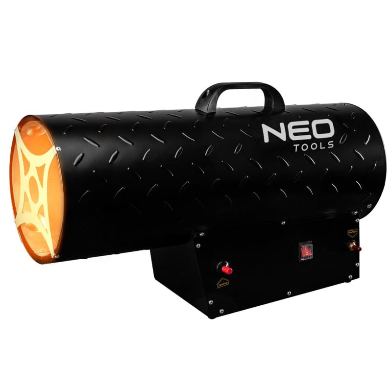 Теплова гармата газова Neo Tools, 50кВт, 500м кв, 1000м куб/год, чорний фото 1