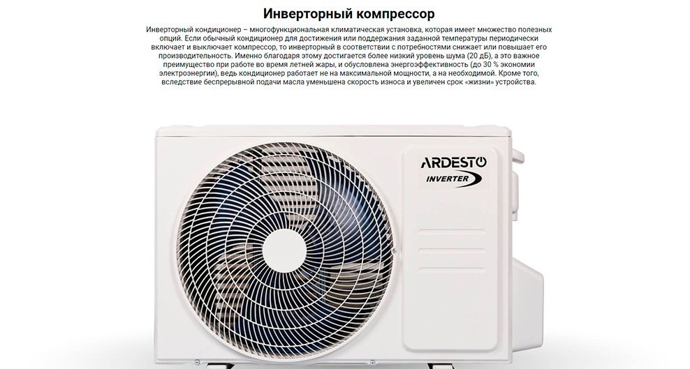 Кондиционер серии Ardesto ACM-09ERP-R32-WI-FI-AG-S стандарт ERP-инвертор