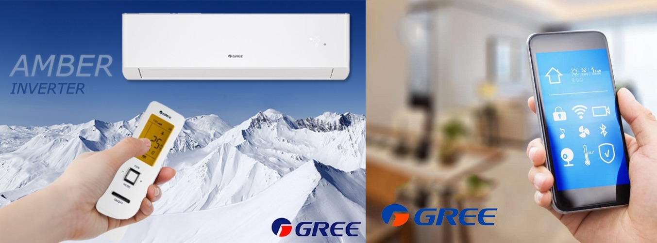 Кондиционер Gree Amber управление ик-пультом и по Wi-Fi со смартфона