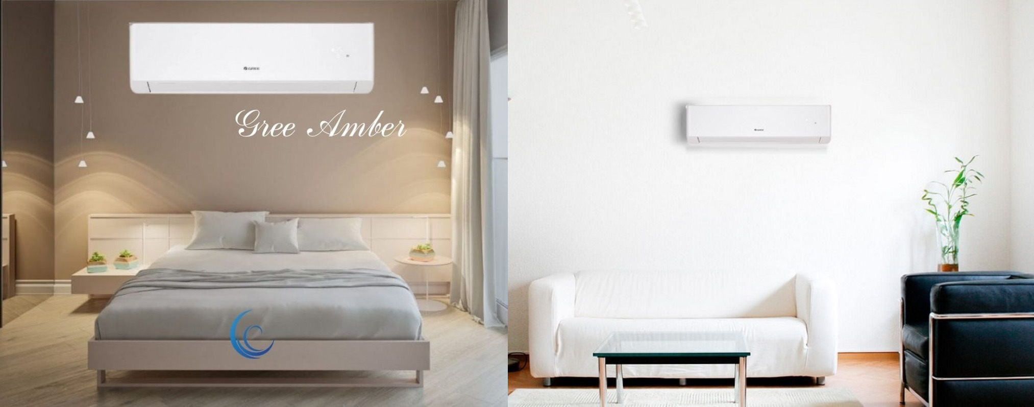 Кондиционер Gree серия Amber inverter R 32 GWH09YD-S6DBA2A в интерьере