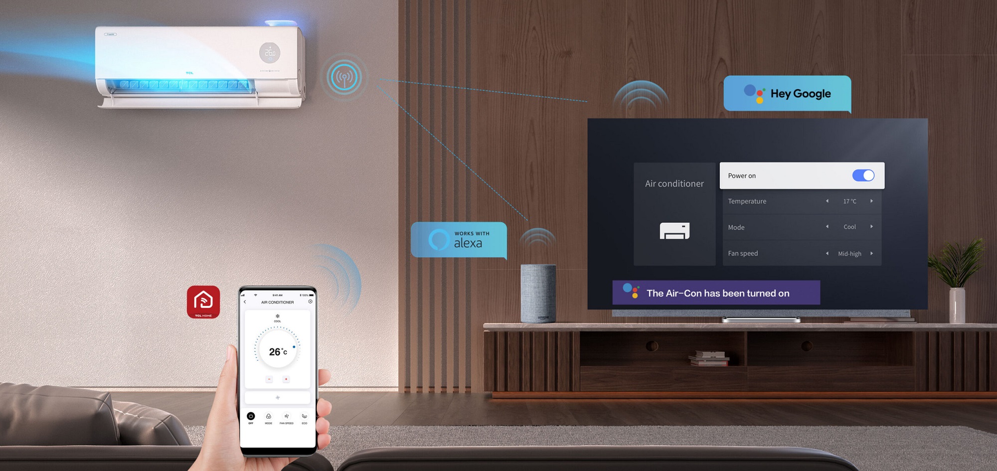 Настенный кондиционер TCL модель TAC-09CHSD/FCI с WI-FI Тепловой насос TCL TAC-09CHSD/FCI с удаленным управлением