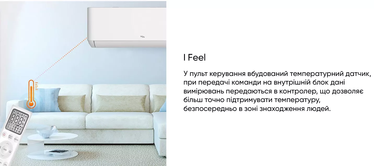Инверторный тепловой насос TCL BreezeIN Series TPH11 функция I Feel 