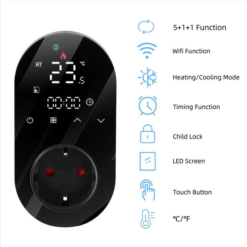 Wi-Fi Терморегулятор In-Therm PLWT 012 Чорний фото 5