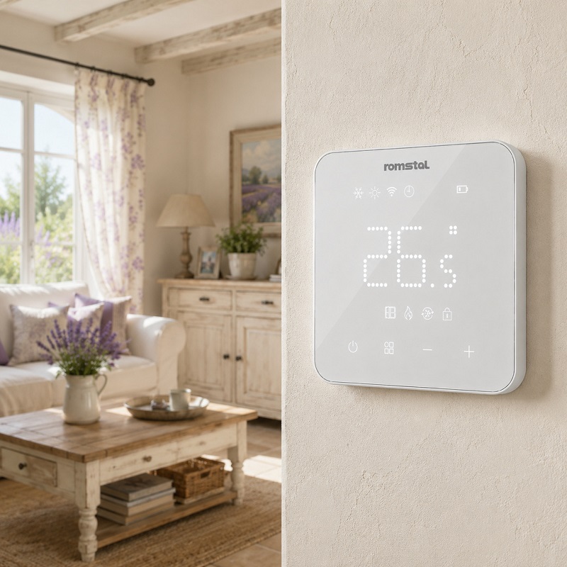 Программируемый терморегулятор Romstal Ecoheat 500 WT-76 RF беспроводной фото 3