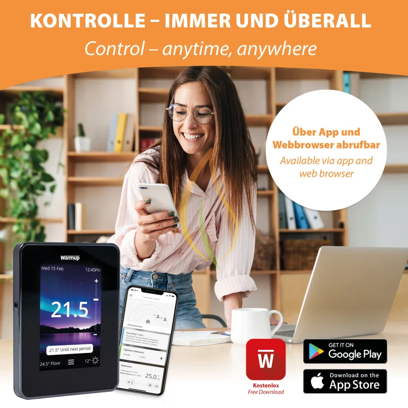 Wi-Fi Терморегулятор Warmup 7iE Smart Matter Чорний фото 6