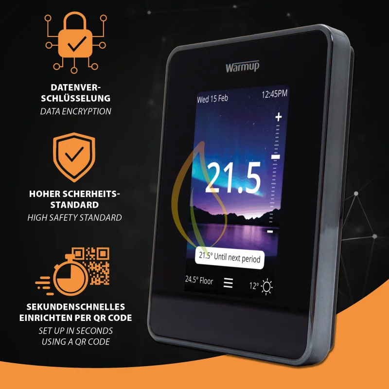 Wi-Fi Терморегулятор Warmup 7iE Smart Matter Чорний фото 5