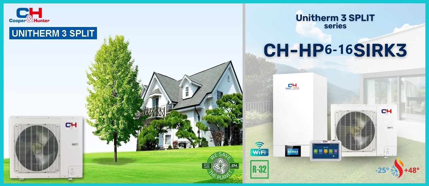 Тепловой насос Unitherm CH-HP14SIRM3 (SIRM4) Тепловой насос Unitherm CH-HP14SIRM3 (SIRM4) для отопления, охлаждения, ГВС