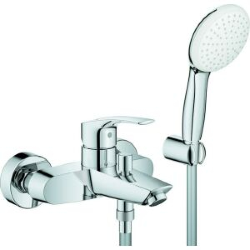 Одноважільний змішувач для ванни Grohe Eurosmart з душовим набором, хром (25276003) фото 1