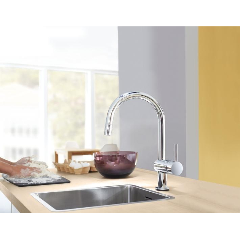 Змішувач для мийки Grohe Minta Touch сенсорний одноважільний С-вилив, сталь (31358DC2) фото 4