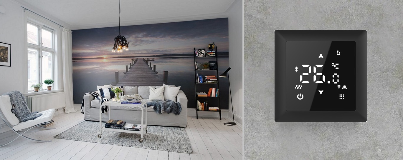 Сенсорный, wi-fi терморегулятор для теплого пола In-Therm PWT 516 Wi-Fi black