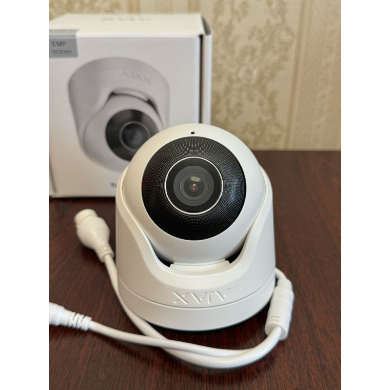 Проводная охранная IP-камера Ajax TurretCam (8 Mp/4 mm) White фото 2