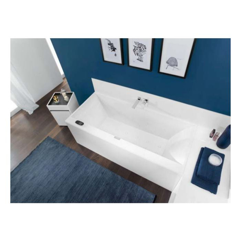 Squaro Edge 12 Ванна квариловая 190*90 +ножки + перелив, белый фото 4