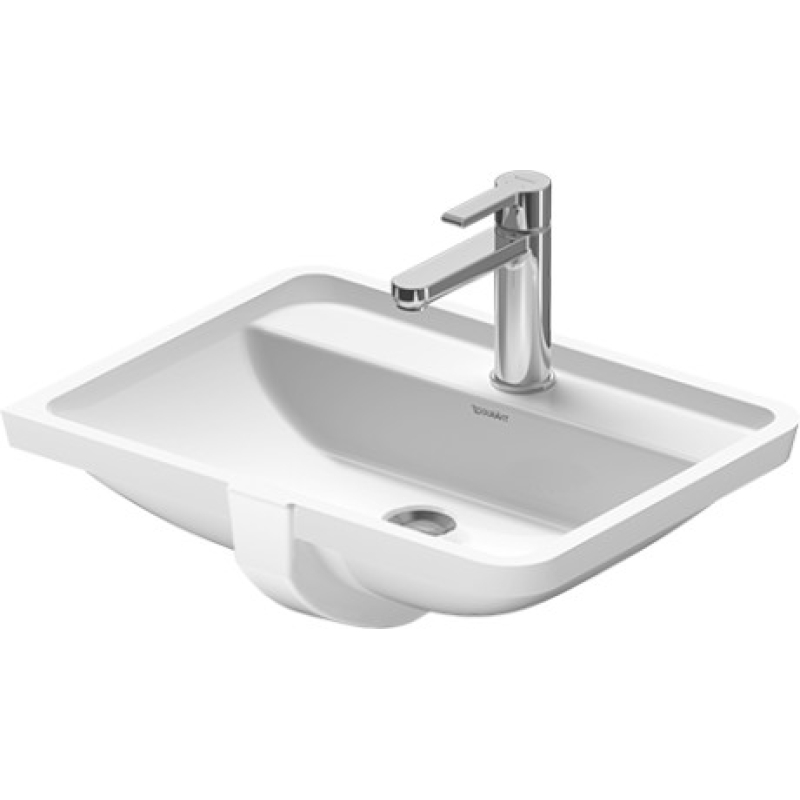 Starck 3 Раковина прямоугольная, встроенная под столешницу, с переливом, 525*400 мм, белый фото 1