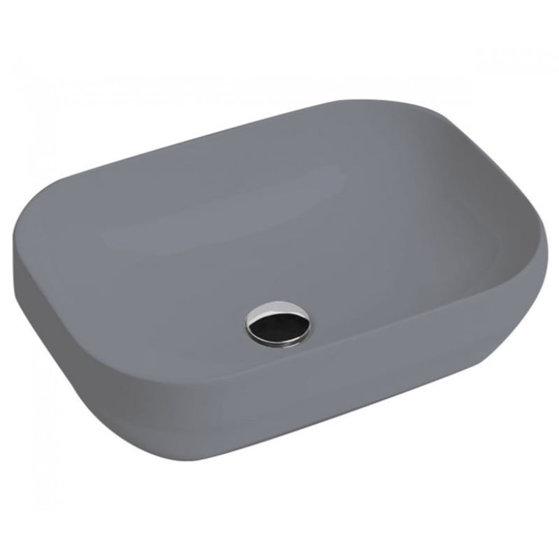 Decus Раковина прямокутна на стільницю 50*35 см, сірий матовий фото 1