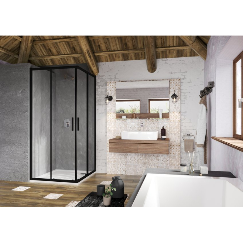 Душевая кабина Ravak Blix Slim BLSRV2-90 черная Transparent X1LM70300Z1 фото 1