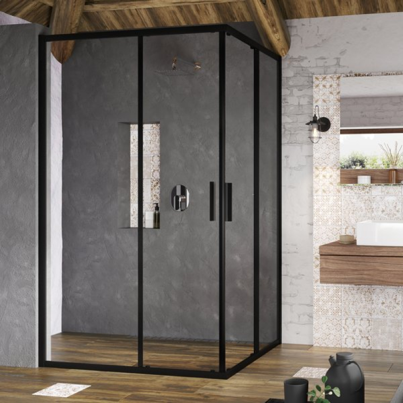 Душевая кабина Ravak BLSRV2K-120 черная Transparent фото 1