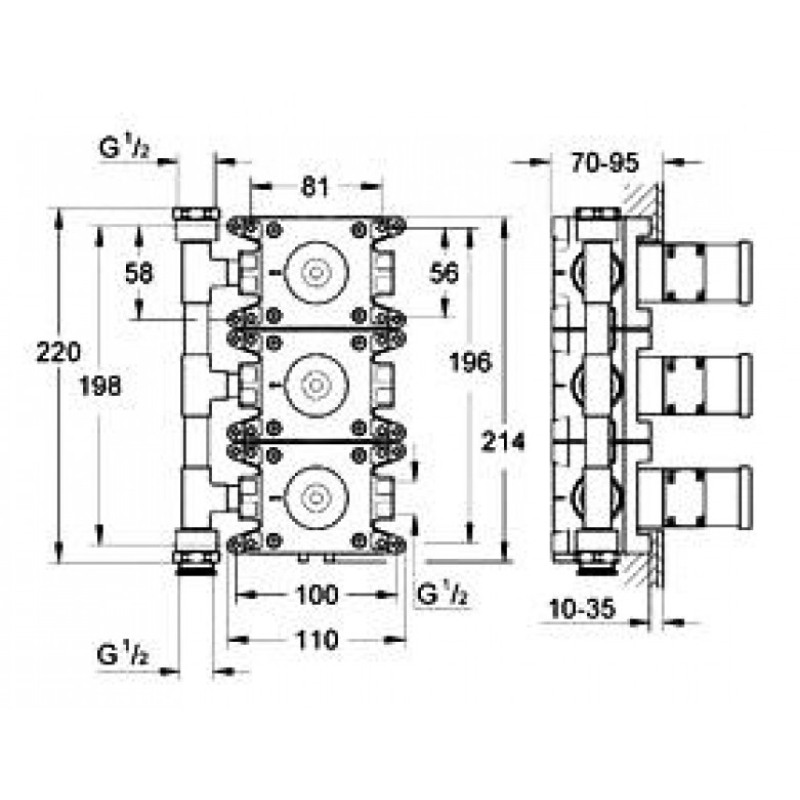 Монтажная коробка для тройной регулировки громкости Grohe Rapido C 26 880 000 фото 3