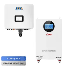 Комплект: инвертор Megarevo R10KL1DA-G2S + аккумулятор Sako SK-51.2V 300Ah