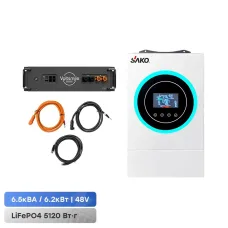 Комплект: инвертор Sako SUNON V 6.5KVA/6200W/48V + аккумулятор Voltsmile V10 51.2В