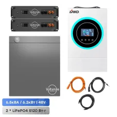 Комплект: инвертор Sako SUNON V 6.5KVA/6200W/48V + 2 аккумулятора Voltsmile V10 51.2В