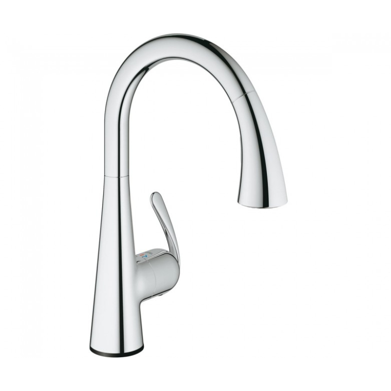 Змішувач кухонний сенсорний з висувним виливом Grohe Zedra Touch, хром (30219001) фото 1