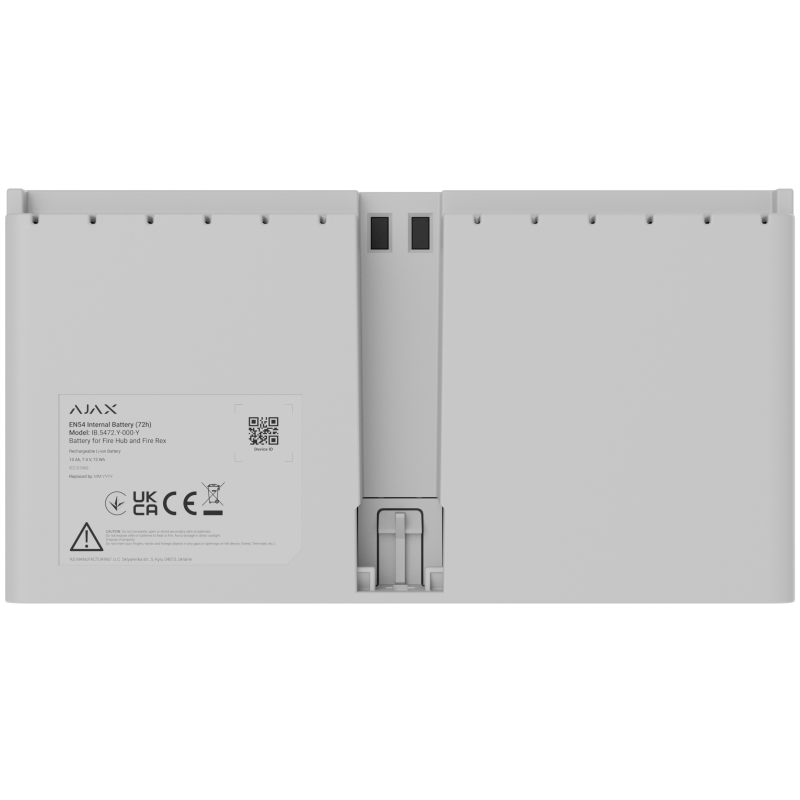Перезаряженная Li-ion батарея для установки в EN54 Fire Hub или EN54 Fire ReX Ajax EN54 Internal Battery (72h) White (127878.324.WH) фото 1